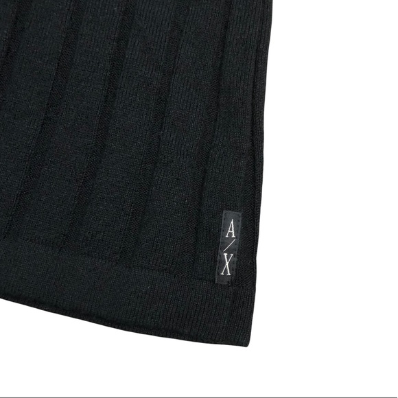 A/X Armani Exchange Basic Black Ribbed Stretchy Short Sleeve Sweater Size Large - Picture 6 of 7